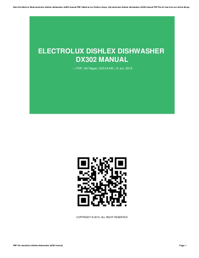 Electrolux Dishlex Dx302 Manual Pdf